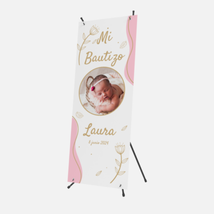 Cartel Bienvenida Bautizo modelo Laura