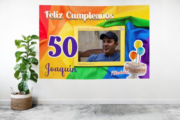 Lona de Cumpleaños Personalizada con Temática LGBTQ+