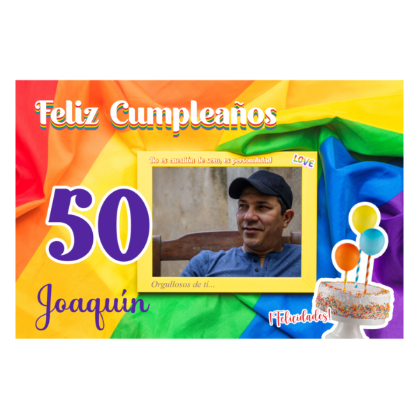 Lona de Cumpleaños Personalizada con Temática LGBTQ+
