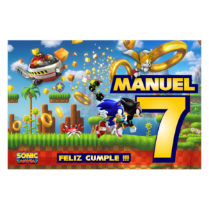 Lona de Cumpleaños Sonic: Diversión a Toda Velocidad