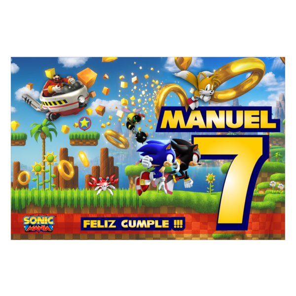 Lona de Cumpleaños Sonic: Diversión a Toda Velocidad