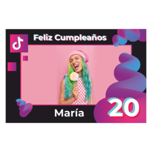 Lona de Cumpleaños Personalizada Tik Tokers